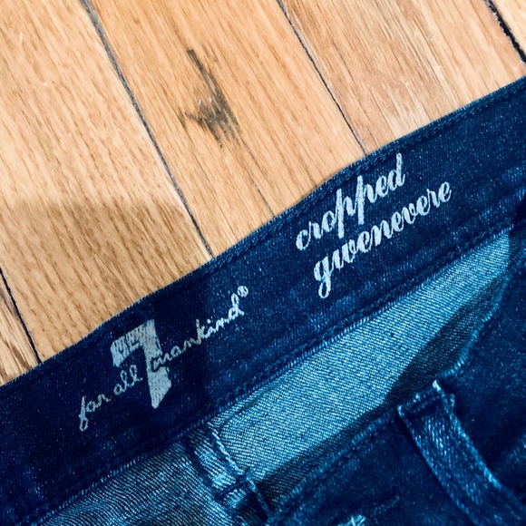 🍄 7 for all Mankind cropped Gwenevere dark indigo jeans 🌻 - Picture 6 of 7